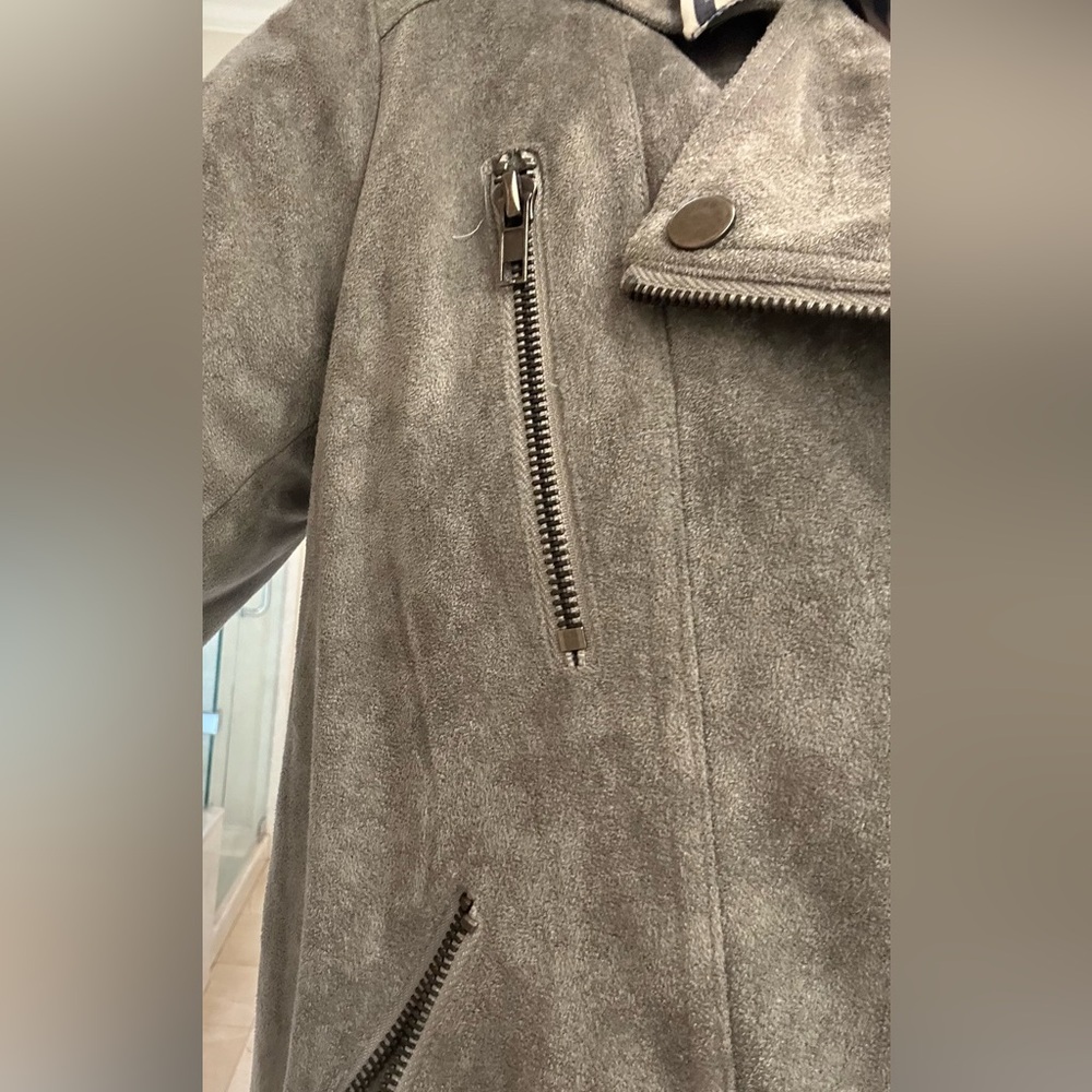 Ark NC Ultra Swede Jacket, NWOT, Grey, Motorcycle Style Zip Front & Sleeve, Sz S - Picture 6 of 16